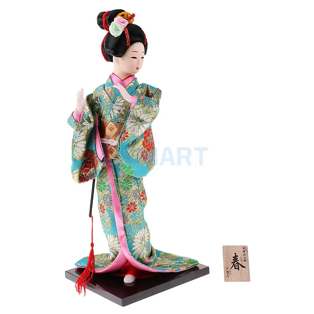 Exquisite Japanese Kimono Doll Kabuki Statue Geisha Figurine Home Decor #5 