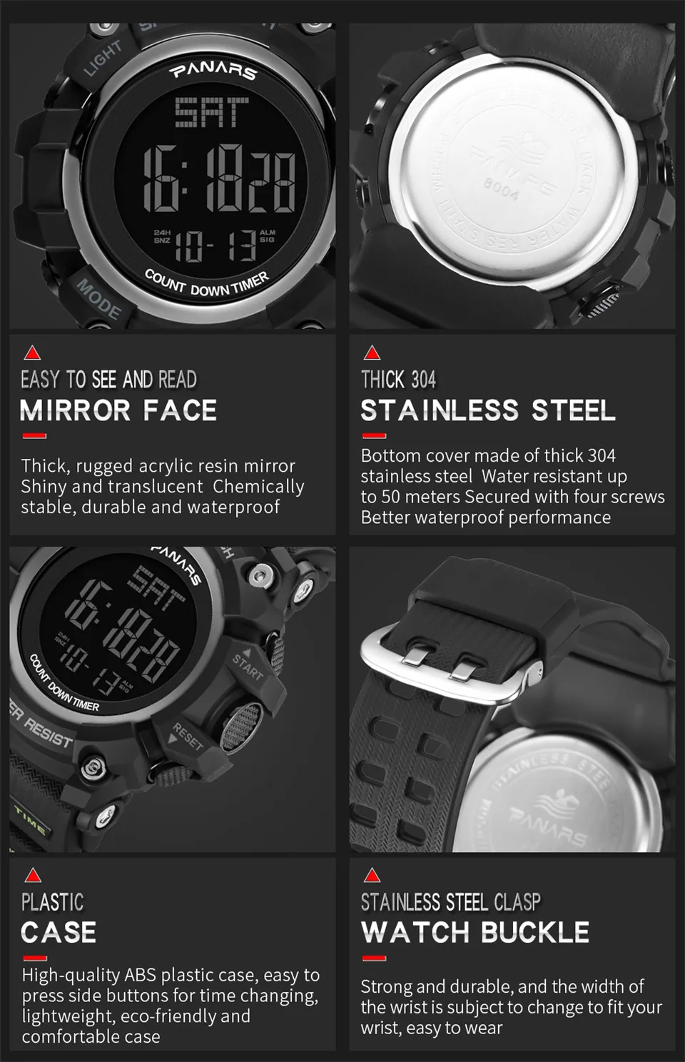 Top Luxury Brand Sports Watches Men Waterproof LED Digital Watch Fashion Casual Men's Wristwatches Clock Relogio Masculino 2018  (8)