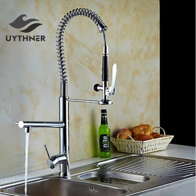 Special Offers Solid Brass Chrome Finish 360 Degree Rotate Bathroom Kitchen Faucet Mixer Tap Single Hole Deck Mounted