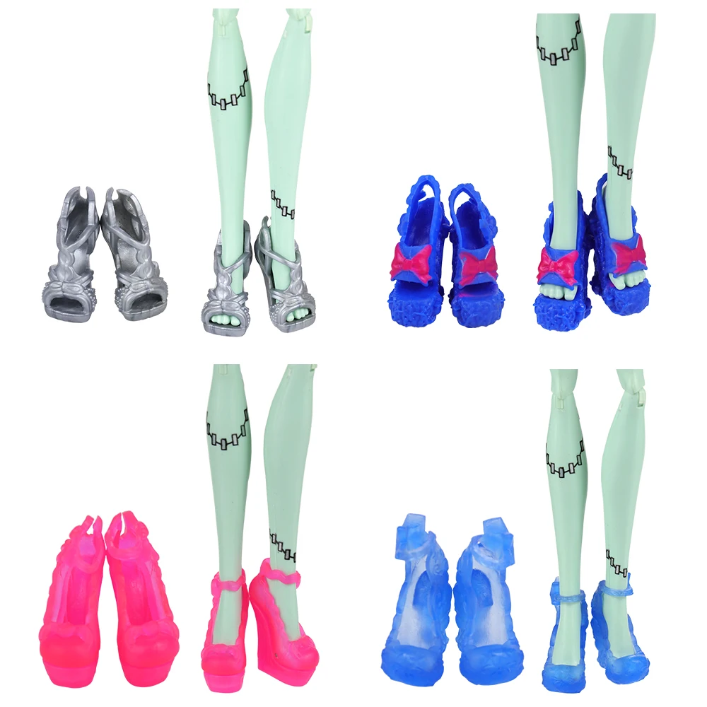 Новинка; модная обувь на каблуке 10 кукол обувь/лот случайный выбор цвета, для куклы продукты на высоком каблуке аксессуары для Monster High "сделай сам" в честь Дня рождения, детские игрушки для детей