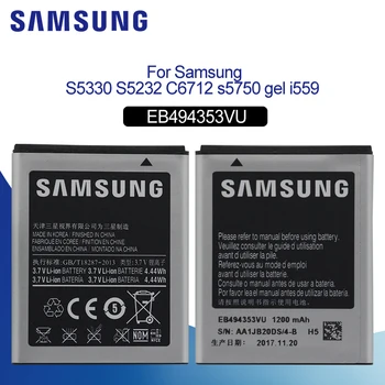 

SAMSUNG Replacement Phone Battery EB494353VU 1200mAh For Samsung S5232 S5330 C6712 S5750 GT-S5570 i559 S5570 Genuine Battery