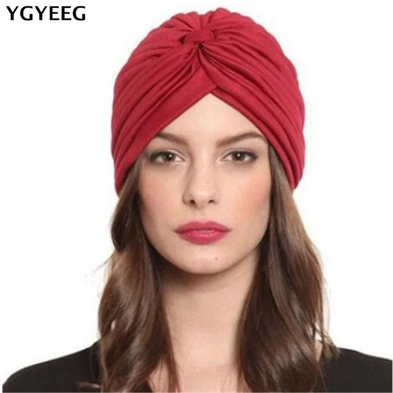 

YGYEEG Holiday Sale Stretchy Turban Head Wrap Band Sleep Hat Women India Caps Scarf Hat Ear Cap 2018 High Quality Multi-color