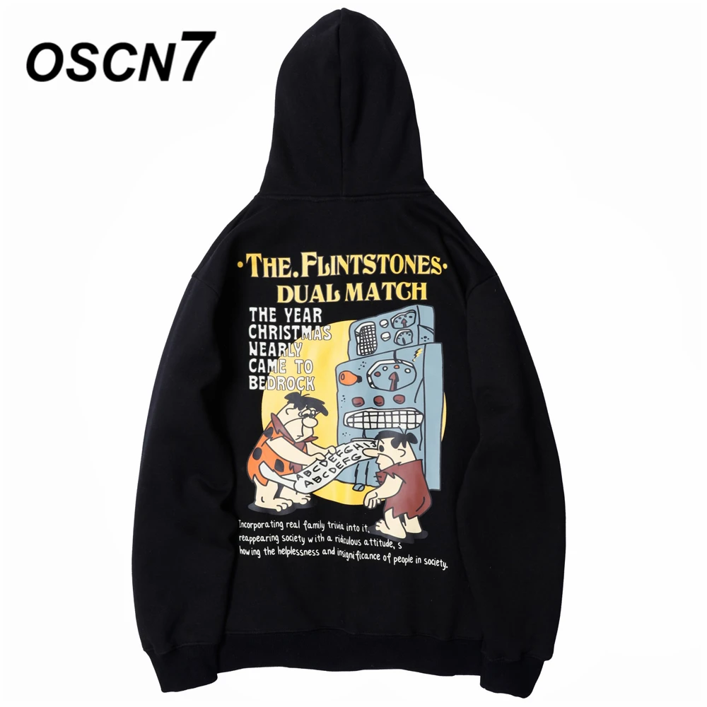 

OSCN7 High Street Plus Velvet Warm Hoodies Men 2019 Winter Japanese Streetwear Harajuku Oversize Hooded Sweatshirt Mens D1019