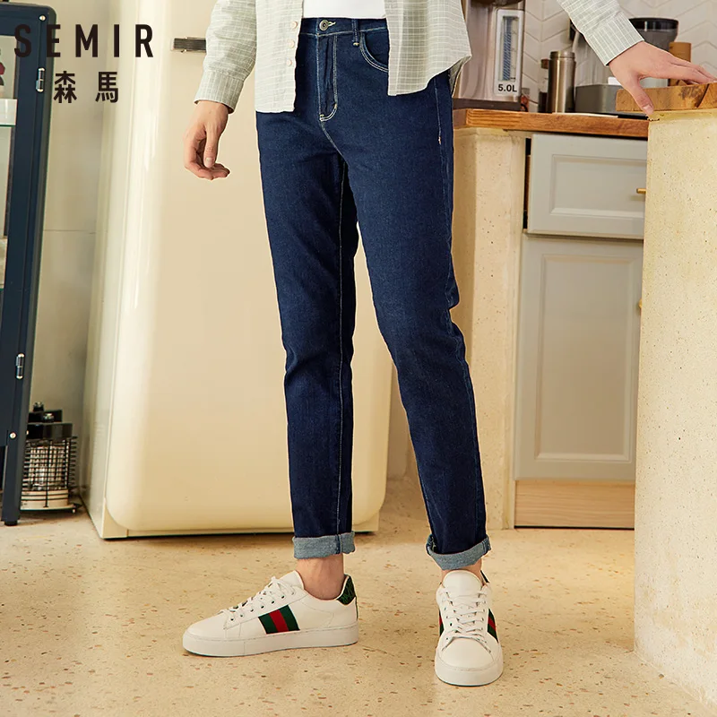 60% OFF SEMIR 2019 Autumn men Jeans Blue Classic Fashion Designer Denim Skinny Jeans men's casual High Quality Slim Fit Trousers
