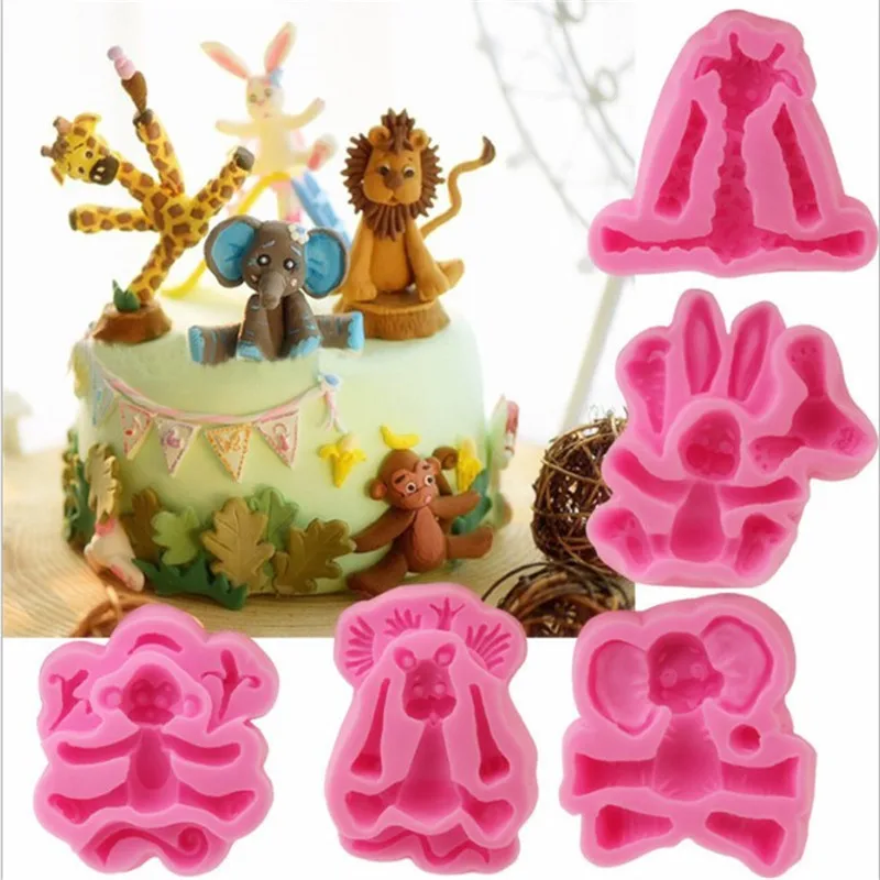 

Sugarcraft Animal Elephant/Dog/Rabbit silicone mold fondant mold cake decorating tools chocolate gumpaste mold clay mould