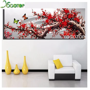 

YOGOTOP DIY Diamond Embroidery Full Square Diamond Painting Cross Stitch large,red palm tree natural 5D Drill Mosaic Decor QA553