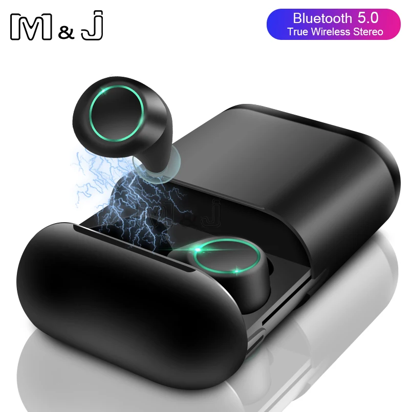 Беспроводные наушники M & J TWS V5.0 Bluetooth гарнитура с глубокими басами стерео звук