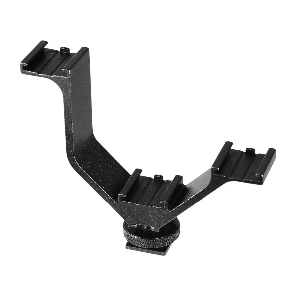 productimage-picture-easy-hood-evb-105-camera-dslr-triple-mount-hot-shoe-v-shape-mount-bracket-for-led-video-lights-microphones-black-20424