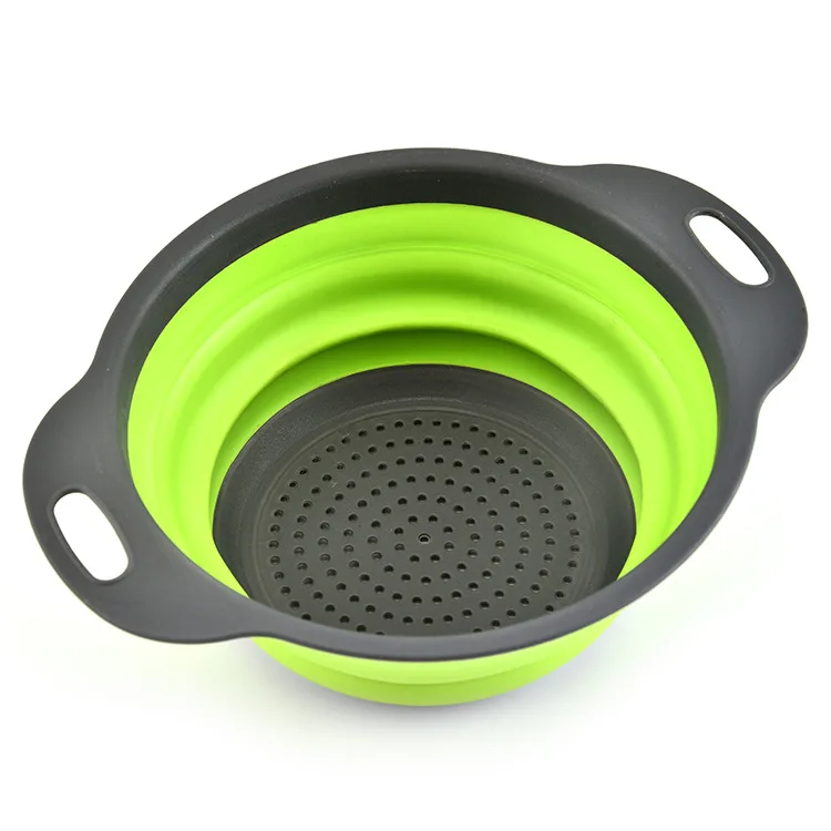 

Collapsible water basket circular foldable drain basket multifunction dish basket telescopic fruit basket