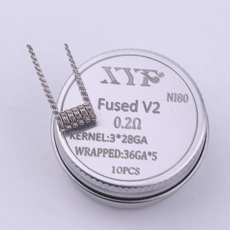 XYF 10 шт./лот Предварительно Построенная катушка Clapton Twisted ALIEN V2 clapton провода катушки сопротивления нагрева провода Fit RDA RDTA DIY распылитель - Цвет: fused v2 0.2