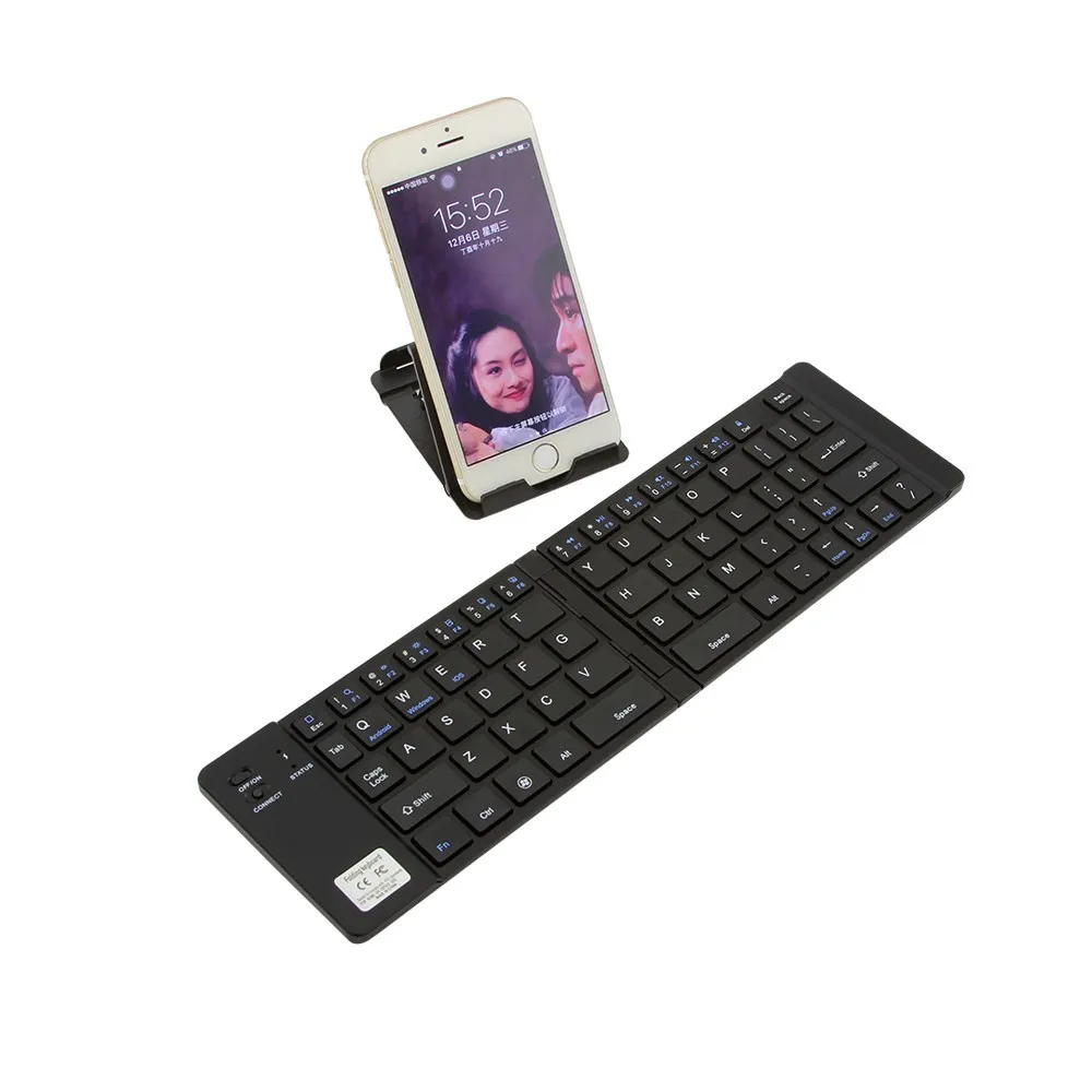  Bluetooth Wireless Keyboard Foldable Mini Keyboard Pocket Touchpads Phone Holder Gaming Keyboard For Android Tablet IOS PC 