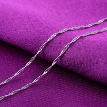 RE classic 45cm silver plated basic chain necklace water wave necklaces pendants accessories minimalist jewelry chain women O35 classic silver plated alloy twistedstring chain necklace silver 46cm