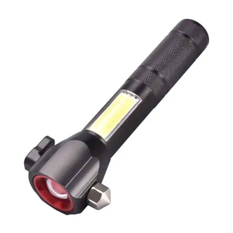 

Multi-Function T6 Rescue Flashlight L2 Telescopic Zoom Mini Glare Rechargeable Flashlight with Safety Hammer and Cutter