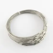 100 шт. Проволока из нержавеющей стали Цепочки и ожерелья Cord Jewelry findings для бижутерии, материал для рукоделия с латунной застежкой винт 445x1 мм