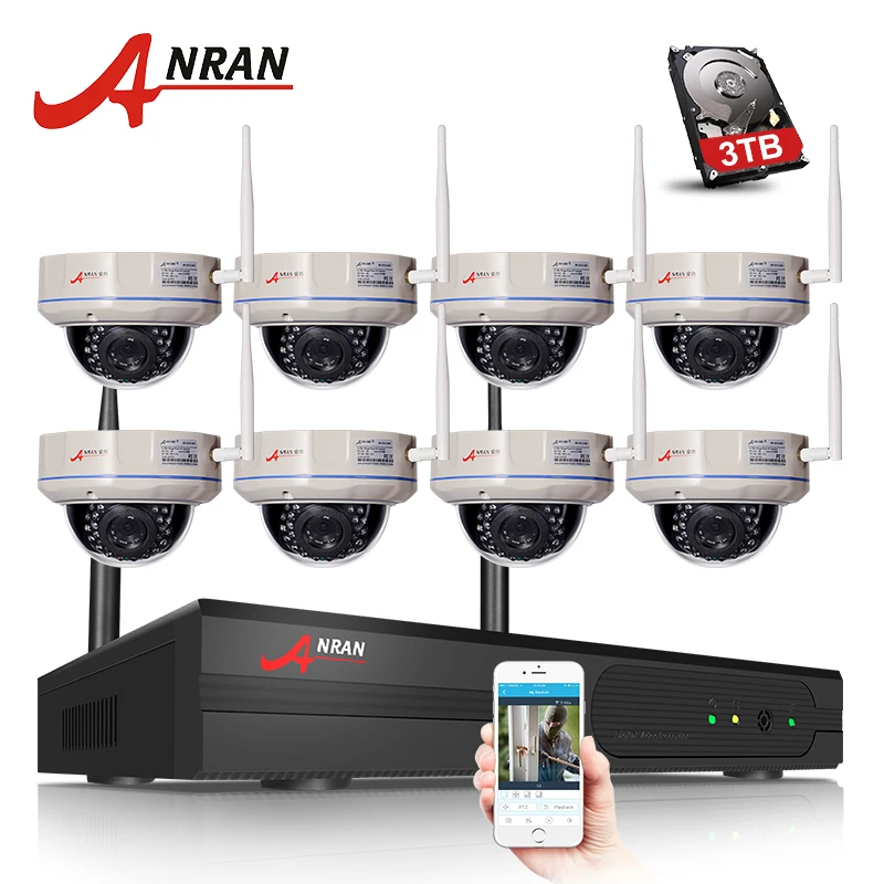 

ANRAN 8CH Wifi 2.0MP NVR Kits H.265 1080P HD Wireless WIFI IP Camera 1080P Home Security CCTV Video Home Surveillance System