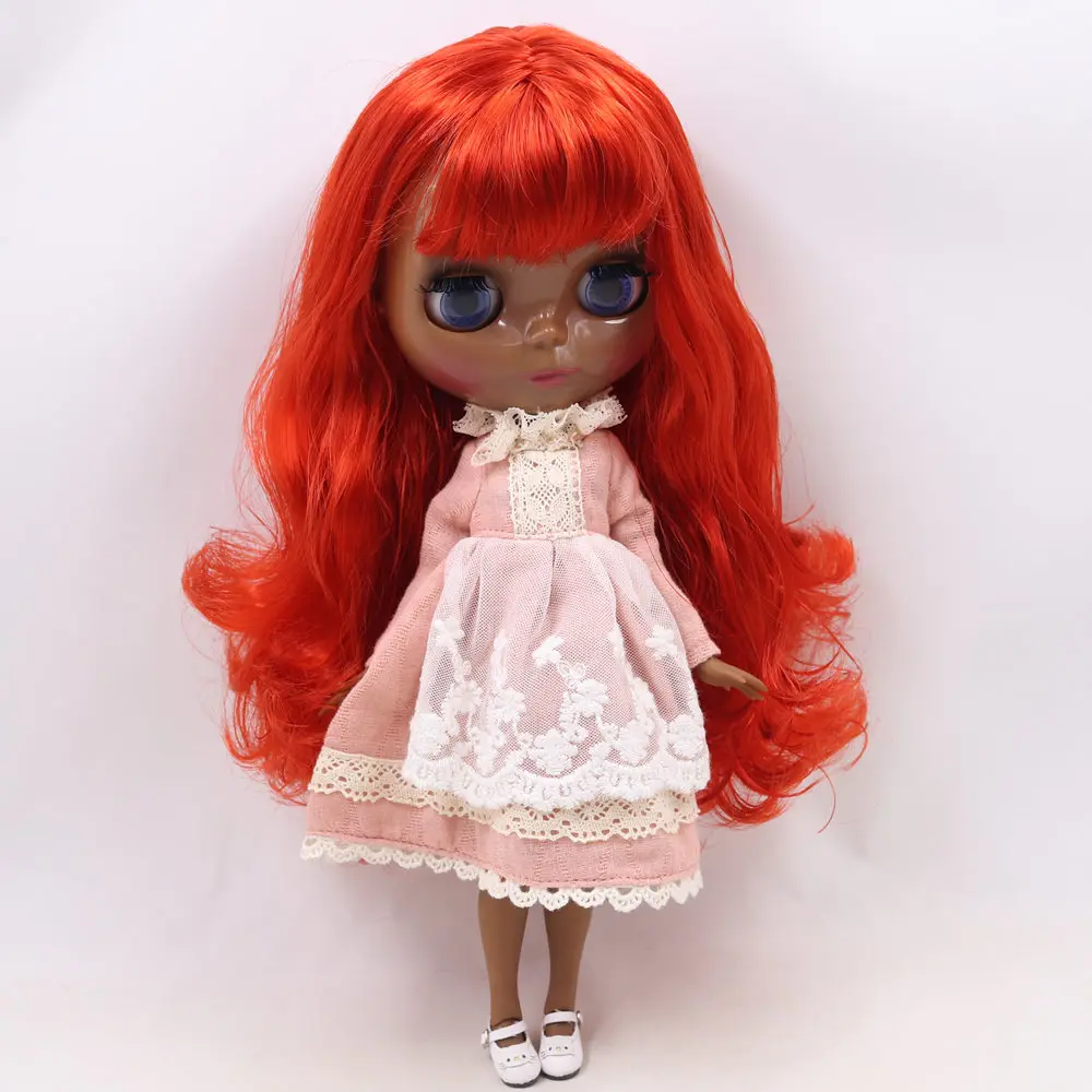 Ледяной обнаженный Blyth Кукла № BL1248 Рыжий волос сустава тела супер черная кожа шарнирная кукла нео 30 см