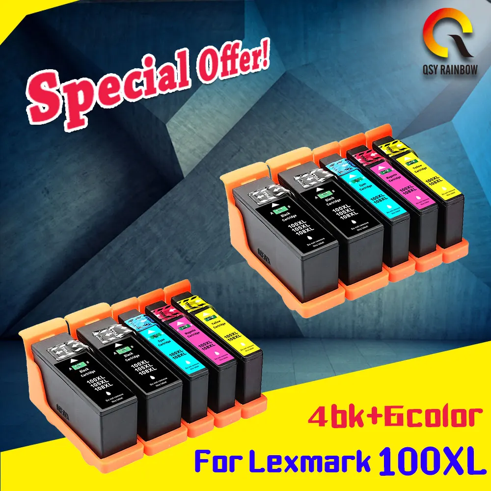 10pk Compatible for Lexmark 100 105 108 XL ink cartridge S305 S308 S405 S408 S505 S508 S605 S608 Printer 2 sets+2bk | Компьютеры и