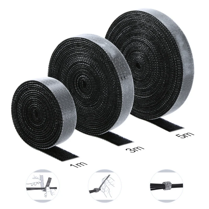 

1/3/5M Wire Winder Cable Tidy Straps Fastening Organizer Wire Ties Management For PC TV USB Cable Earphone Mouse Cord Protector