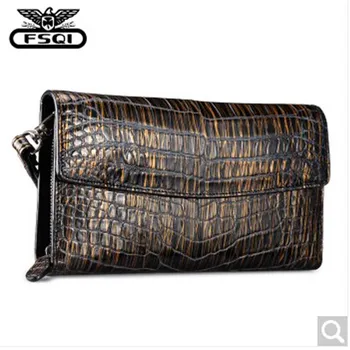 

fasiqi crocodile bag male business men's clutch bag square hand bag travel must cover type handbag zipper mobile phone bag