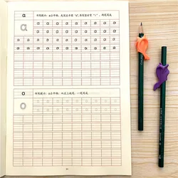 Conjunto de livros para crianças com 34 páginas/livro, artigo de caligrafia e cópia com sulco pinyin para iniciantes
