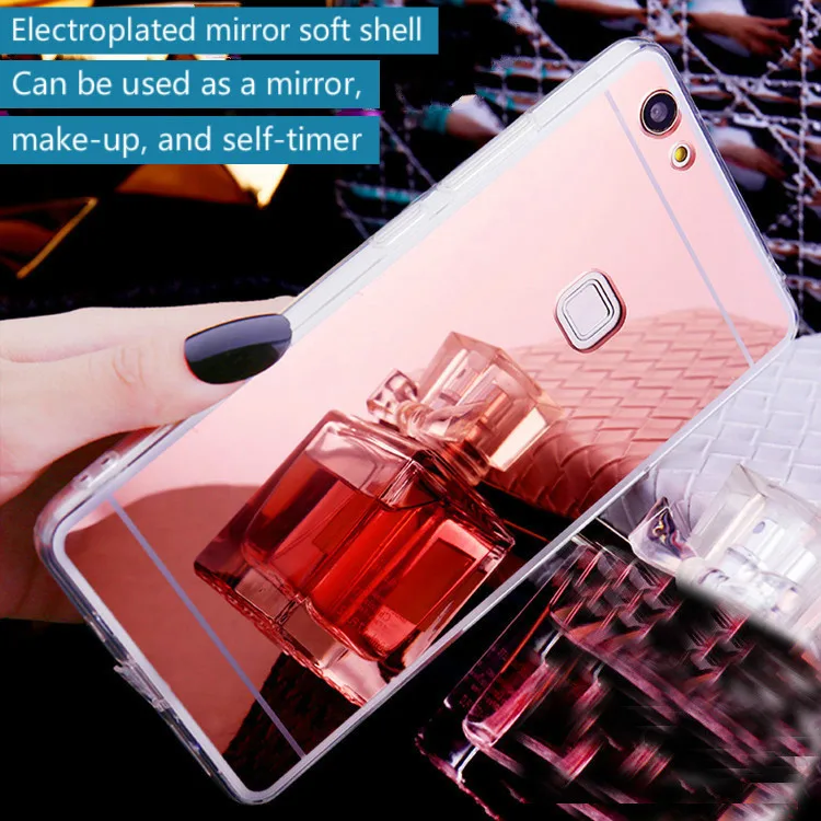 

For XiaoMi RedMi Note 2 3 4 5 6 7 Pro phone shell step high electroplating mirror TPU protective sleeve mirror soft shell