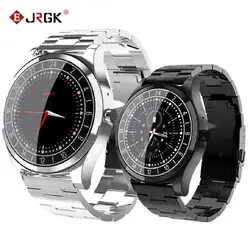 JRGK новые DT19 Bluetooth Smart часы Для мужчин из металла наручные часы циферблат вызова сердечного ритма артериального давления Спорт Фитнес трекер