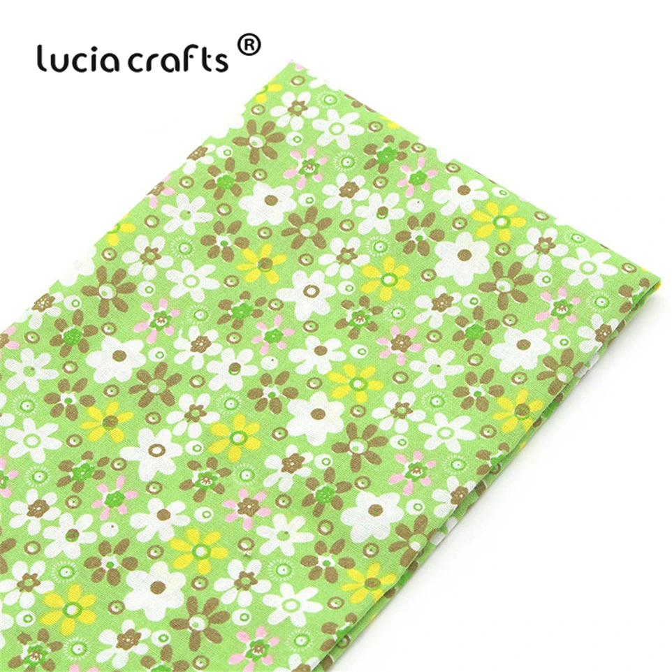 Lucia crafts, 7 шт./лот, 25*25 см, хлопковая ткань с принтом для рукоделия, куклы, ручная работа, шитье, Лоскутная Ткань, текстиль, ткань H0913