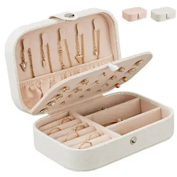 

2020 Universal Jewelry Organizer Display Travel Jewelry Case Boxes Portable Jewelry Box Button Leather Storage Zipper Jewelers