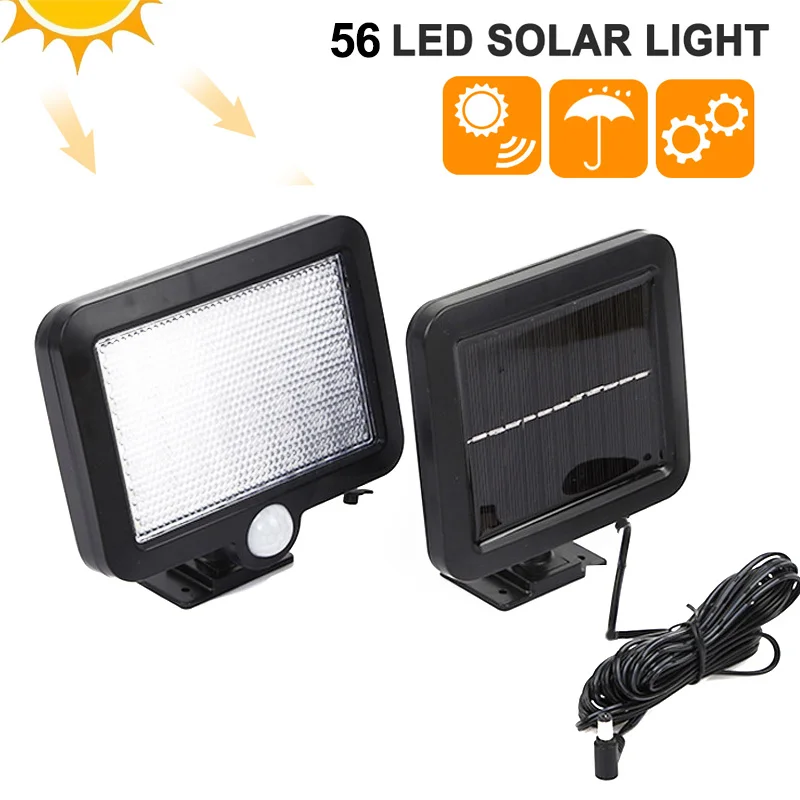 

56 LED Outdoor Solar Power Light Split Type Motion Sensor Solar Wall Lamp IP65 Waterproof Energy Saving Garden Yard Lights