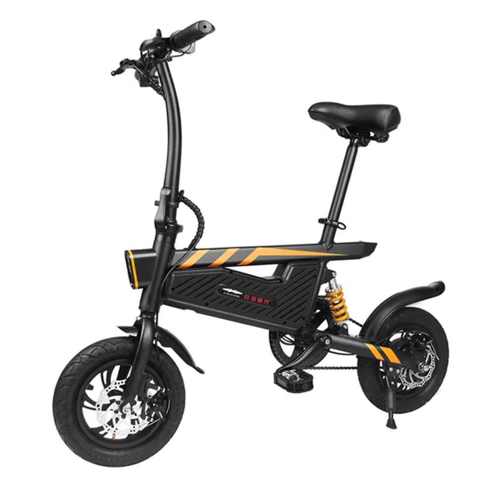 

Ziyoujiguang T18 250W Motor Lightweight Mini Folding Electric Bicycle Bike Aluminum Alloy EU Plug with LED Front Tail Light