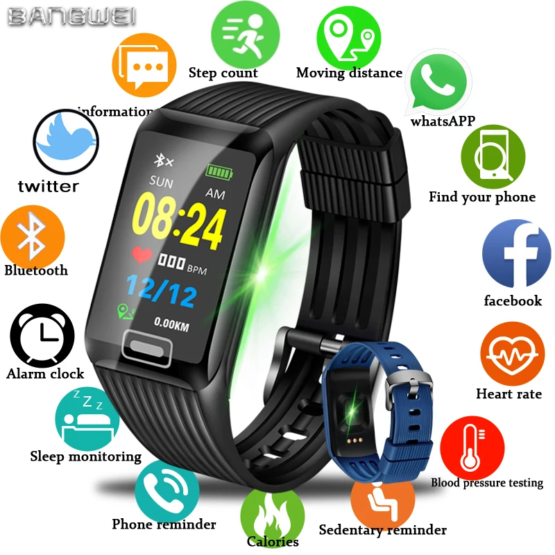 

2019 LIGE New Smart Bracelet Men Women Fitness Tracker Heart Rate Blood Pressure Monitor Smart Watch Sport Watch for IOS Android
