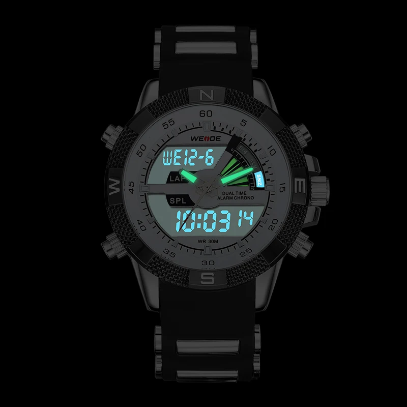  Luxury Brand WEIDE Men Fashion Sports Watches Men's Quartz Analog LED Clock Male Military Wrist Watch Relogio Masculino