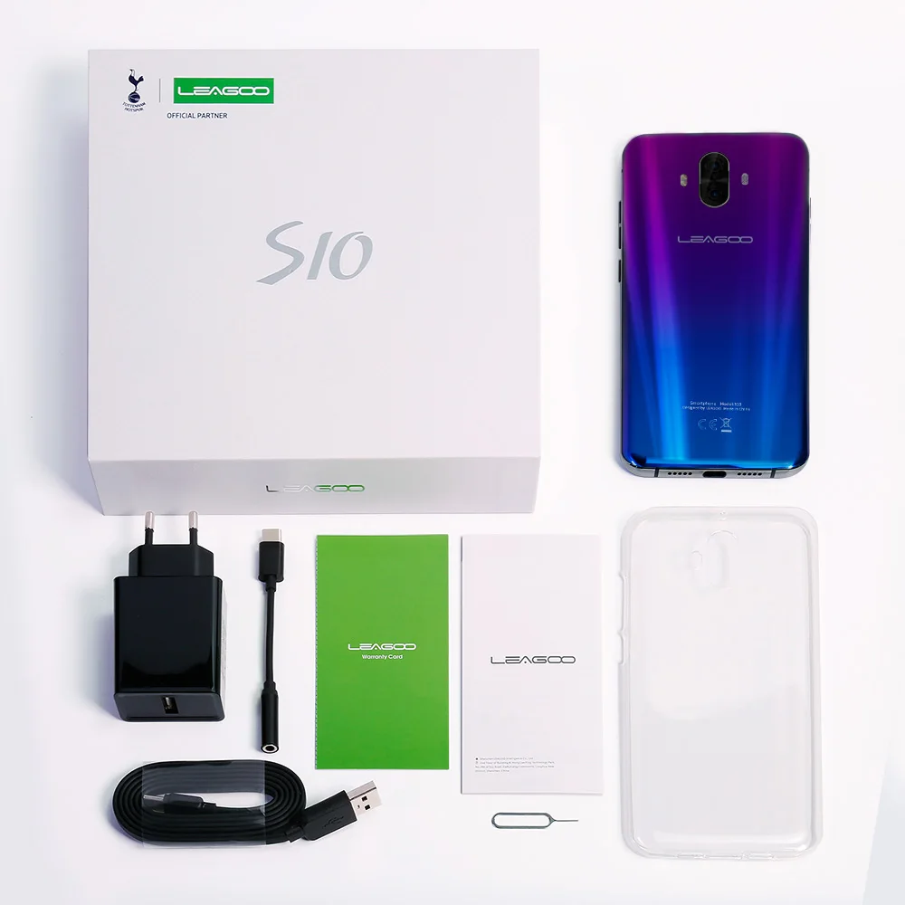 Смартфон LEAGOO S10 P60 6 ГБ + 128 5 45 дюймовый 19:9 U Notch 20 МП 21 мАч 9 В/2 А сканер отпечатка