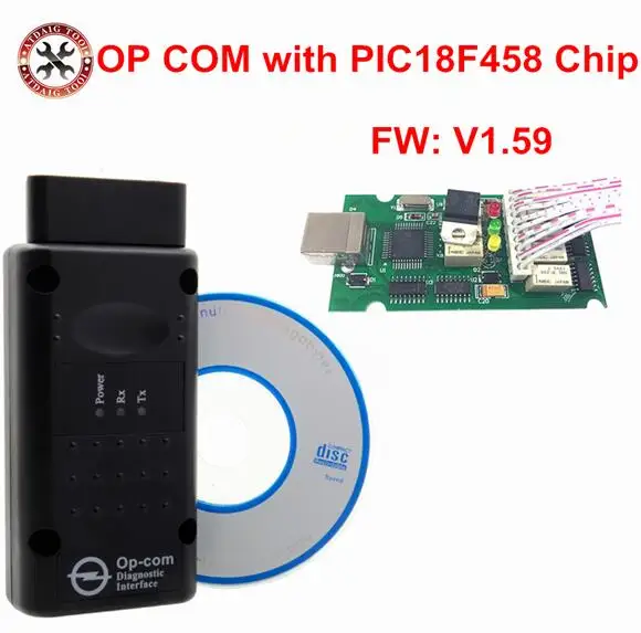 Новейший OPCOM V1.64 1,70 1,95 для Opel OBD2 Opel OP-COM интерфейс сканер диагностический инструмент с реальным чипом PIC18F458 - Цвет: V159