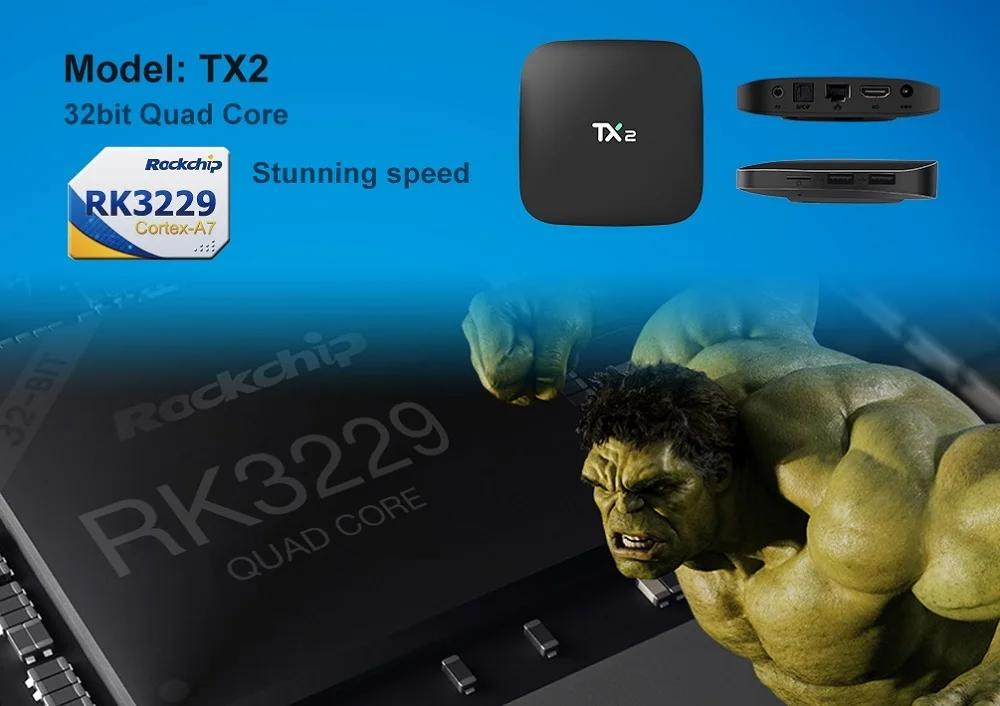 10 шт./лот DHL TX2 1 ГБ/2 ГБ-16G Смарт Android-6-0-ТВ-коробка-Wi-Fi-Quad-Core-tv Box