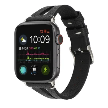 

Luxury Genuine leather watch band for Apple series 4 3 2 1 Bracelet accessories Apple watch strap 38mm 40mm 42mm 44mm men women