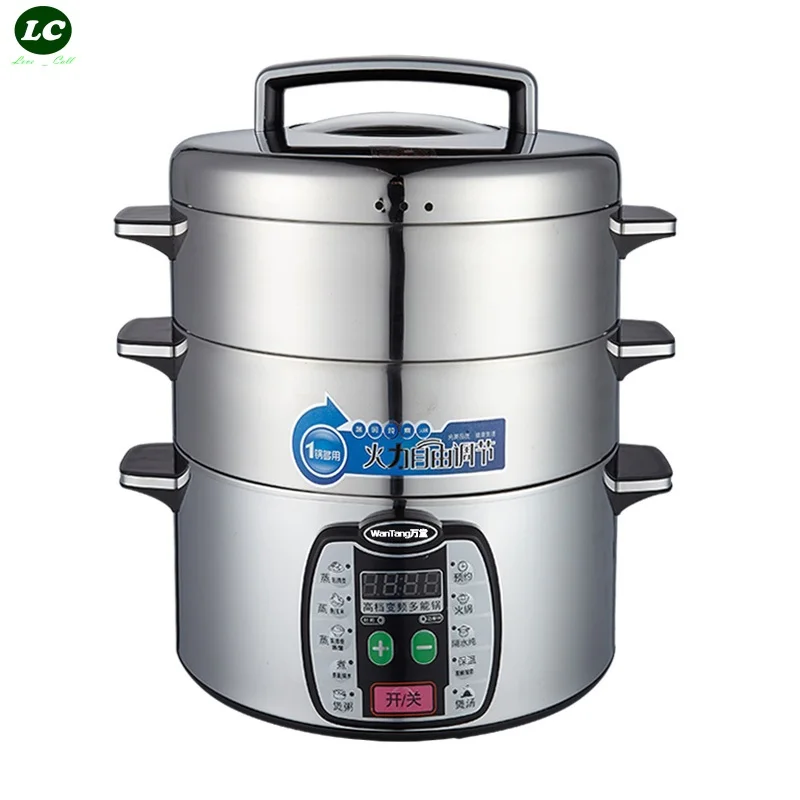 FREE SHIPPING steamer pot UTENSIL stainless steel bamboo food 3 layer