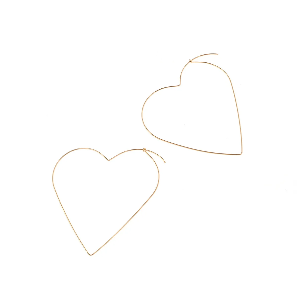 Anise простой: золото, серебро, цветные полые серьги-кольца в виде большого сердца с пентаграммой, серьги с геометрическими звездами для женщин, модные серьги Bijoux Brincos