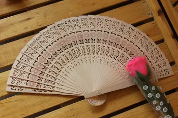 

Vintage Folding Bamboo Original Wooden Carved Hand Fan Wedding Bridal Party 100 pcs/lot DHL free shipping