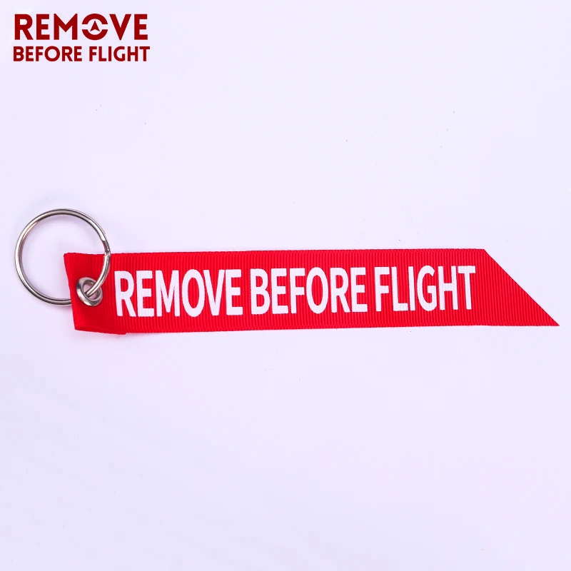 REMOVE BEFORE FLIGHT STREAMER 24"x 3" with steel lanyard and key rings USA made. 