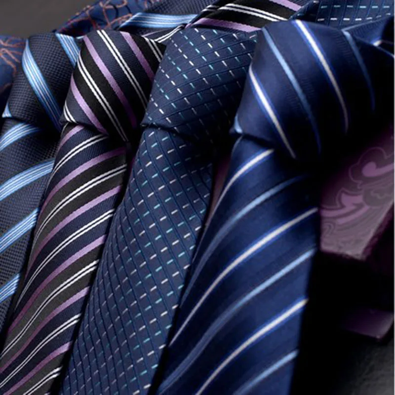 

WITH BOX 9CM Real 100% NATURAL SILK Tie For Men TIES Necktie Genuine Silk Man Tie Designer Fashion Blue Wedding Business PACKING