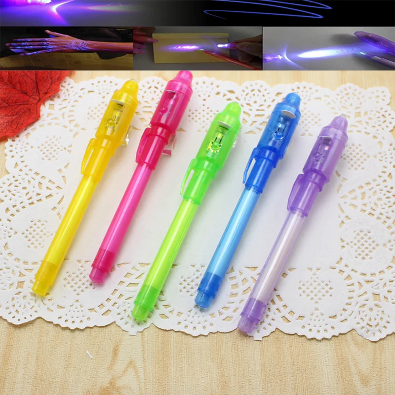 

New Marker 7 Color Optional Big Head Counterfeit Light UV Invisible Ink Light Pen Multifunction Magic Show Pen Stationery Gift