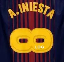 Прощание 8 Iniesta Nameset Печать Флокирование футбол теплопередача значок