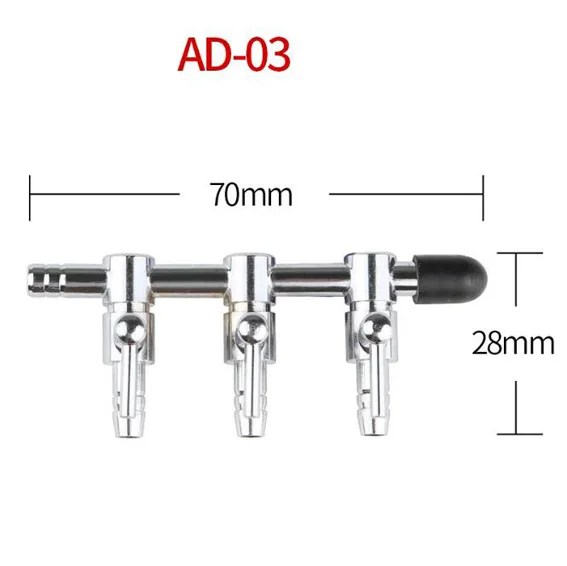 Аквариумный кислородный насос, газовый регулятор громкости, аэрационный насос, воздушный клапан, многоголовый шунтирующий трубчатый насос для рыбы, регулирующий клапан - Цвет: AD-03