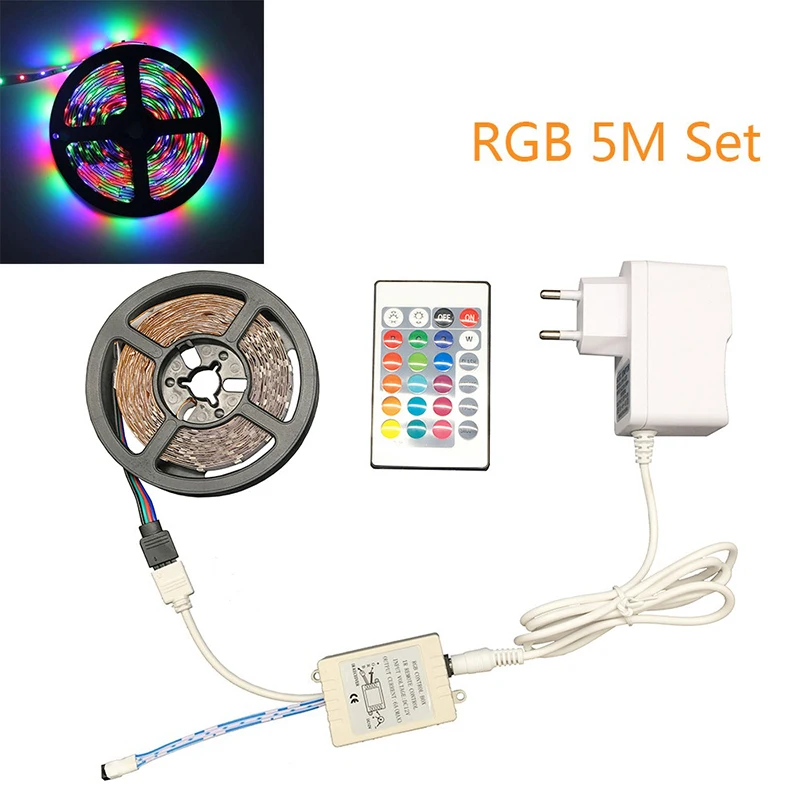 

RGB Led Strip Light Waterproof SMD 3528 5M 300Leds DC12V 60Leds/M Flexible Light Led Ribbon Tape Home Decoration Lamp el wire