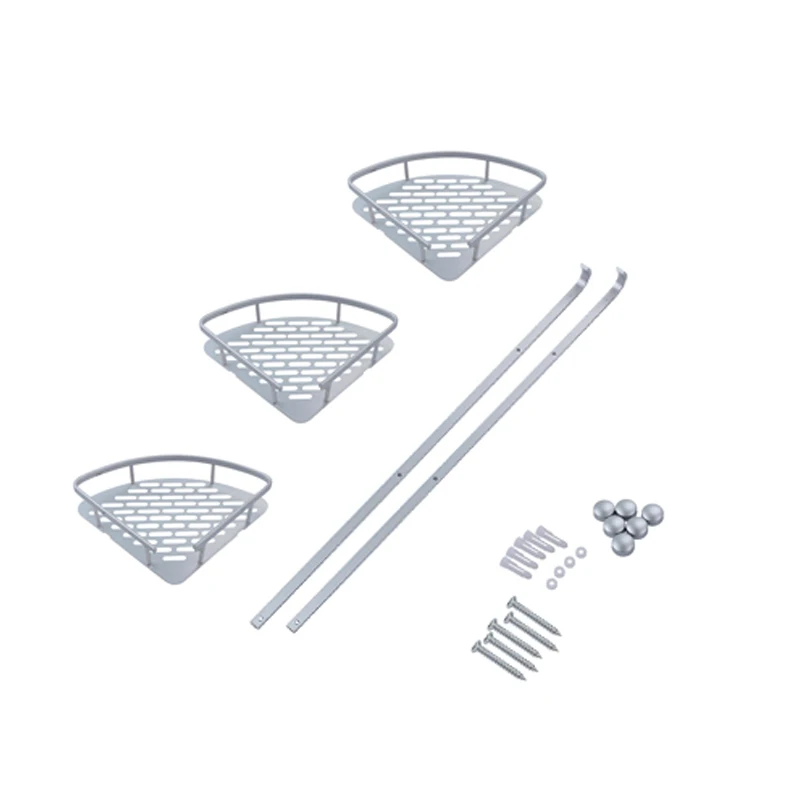 

3 Layer Bathroom Rack Corner Shower Storage Shelf Alumimum Bathroom Corner Rack For Shampoo/Conditioner/Soap/ Wash Cloths