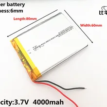 1 шт./лот, 3,7 в, 4000 мАч, 606080 полимерный литий-ионный/литий-ионный аккумулятор для игрушек, POWER BANK, gps, mp3, mp4