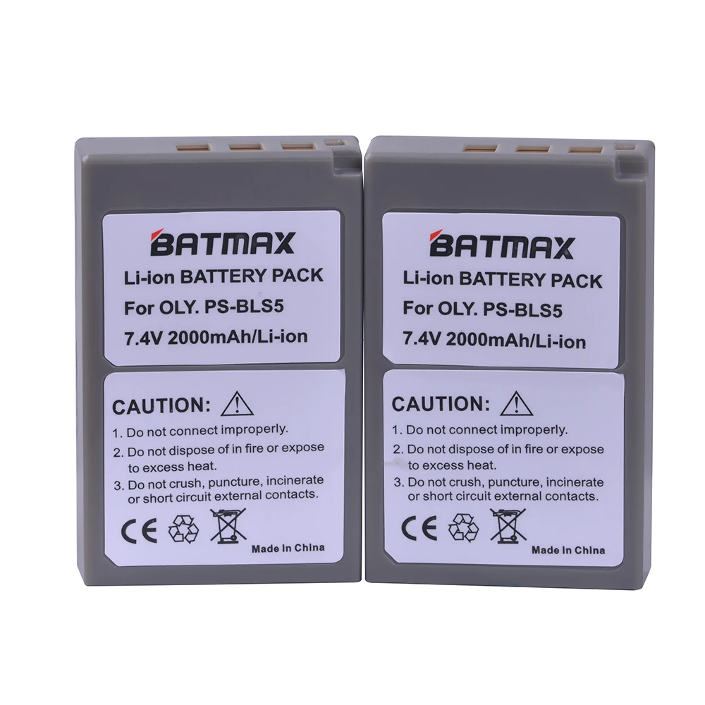 Batmax PS-BLS5 BLS-5 BLS5 BLS 5 BLS-50 акумуляторная батарея+ Dual USB зарядка для Olympus OM-D E-M10, ручка, E-PL2, E-PL5, E-PL6, E-PL8, E-PM2