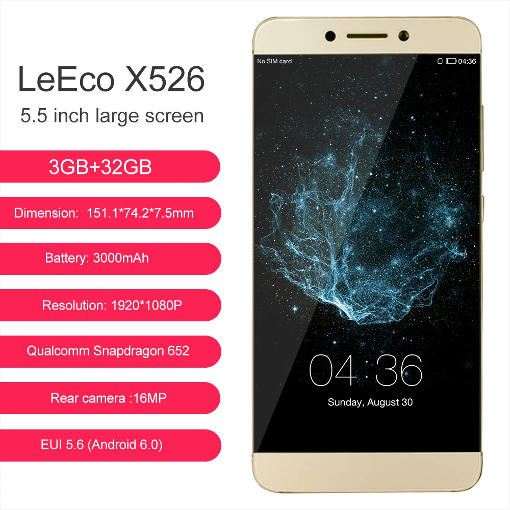 Оригинальный Letv LeEco Le 2X526/Le S3 X522 3 ГБ Оперативная память 32 Встроенная 5 &quot3000 мАч