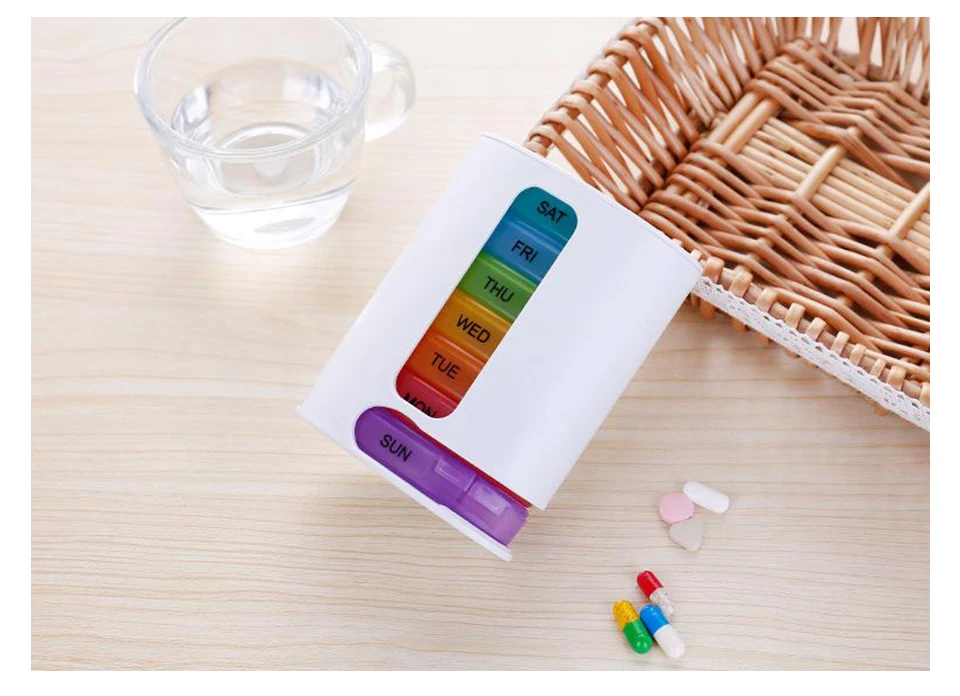 Portable Mini Pill Case Box Capsule Weekly Splitters OrganizerContainer For Tablets Compartment Transparent Plastic Storage Box (14)